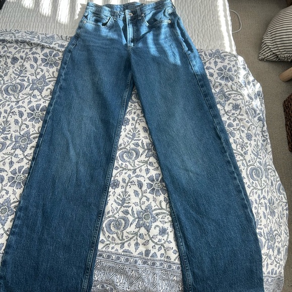 Rag & Bone Mid-Rise Wide Leg Blue Jeans - Picture 2 of 7